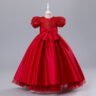 Princess skirt puffy dress for  festival birthday. - Red
