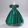 Princess skirt puffy dress for  festival birthday. - Green