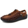 men's outdoor beach shoes personality strap trendy camouflage couple trend - Chocolate Brown