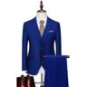 Foreign trade formal wear men's business suit three piece two button suit - Navy Blue