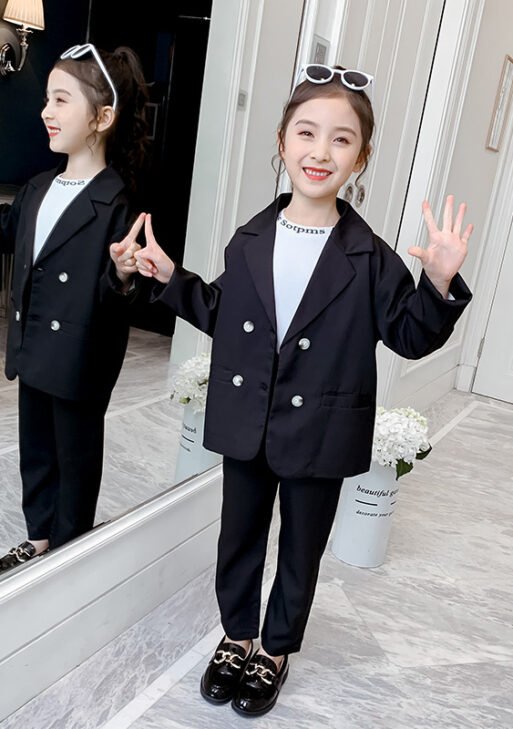 Girls' two-piece suits Blazer jackets