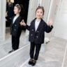 Girls' two-piece suits Blazer jackets - Black