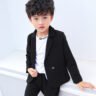 Internet celebrity Boys' two-piece suits Blazer Set. - Black