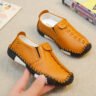 Popular trending non-slip soft-soled Children's Leather Shoes - Orange