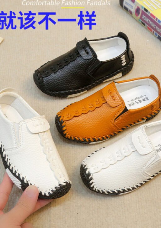 Popular trending non-slip soft-soled Children's Leather Shoes