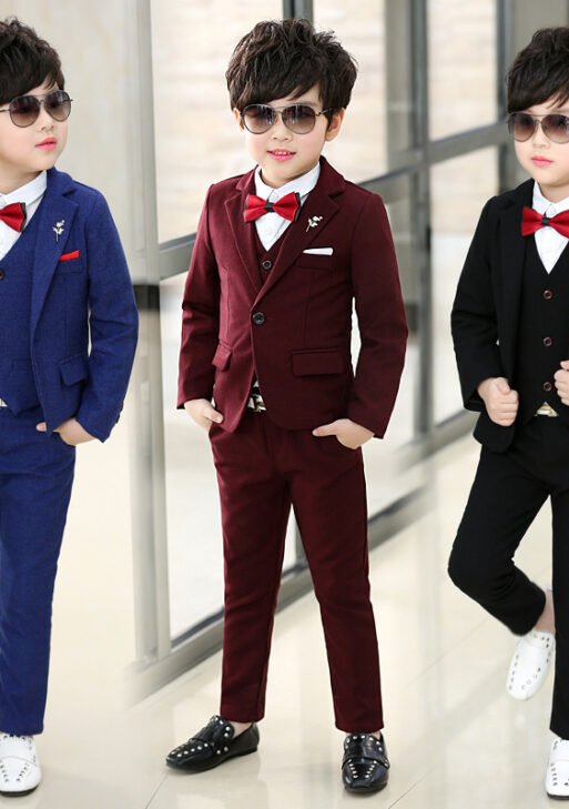 New Korean children's clothing for spring and autumn, small three-piece suits,