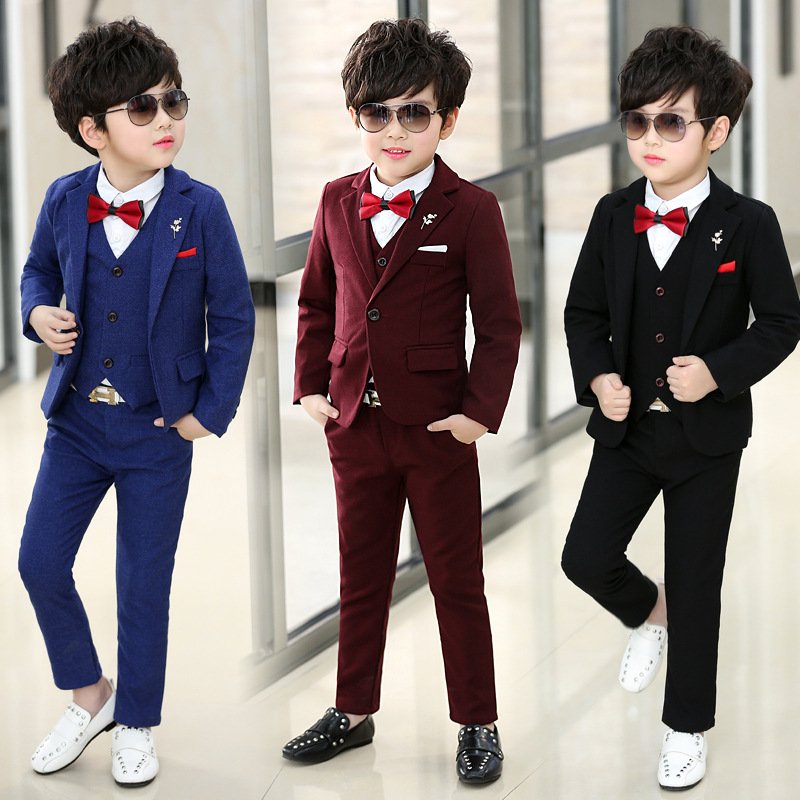 New Korean children's clothing for spring and autumn, small three-piece suits,