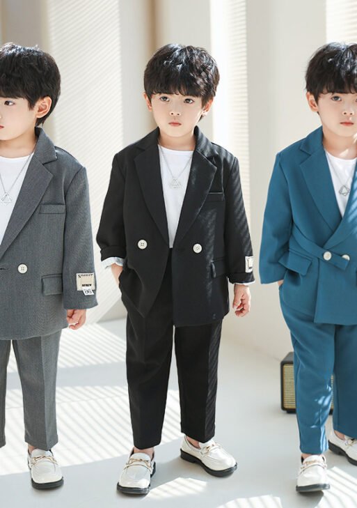 children's casual suits, British style handsome suits for boys two pieces set