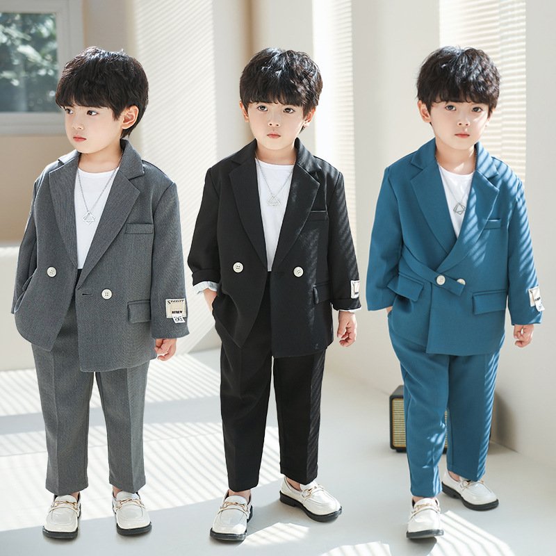 children's casual suits, British style handsome suits for boys two pieces set