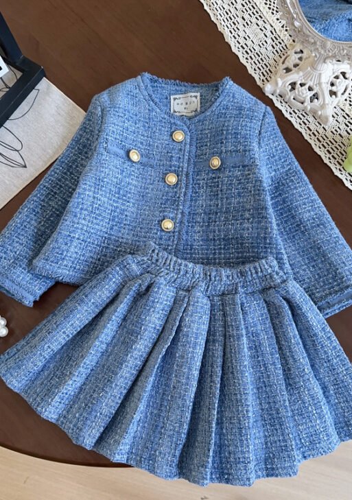 Girls'new fashion jacket skirt two-piece suit Chanel style skirt suit 2025.