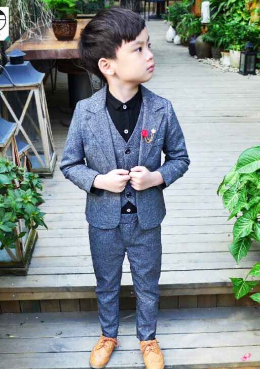 Korean style spring and autumn new children's clothing suits for boys three pieces set