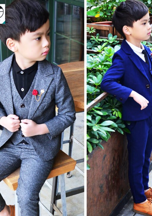 Korean style spring and autumn new children's clothing suits for boys three pieces set