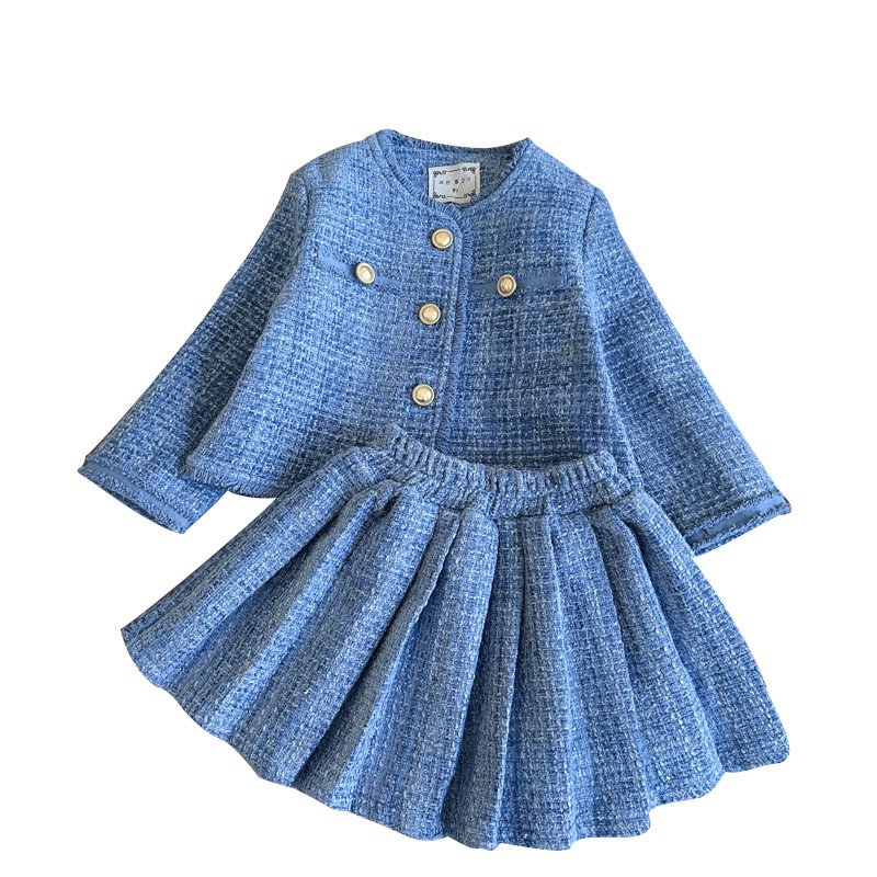 Girls'new fashion jacket skirt two-piece suit Chanel style skirt suit 2025. - Image 2