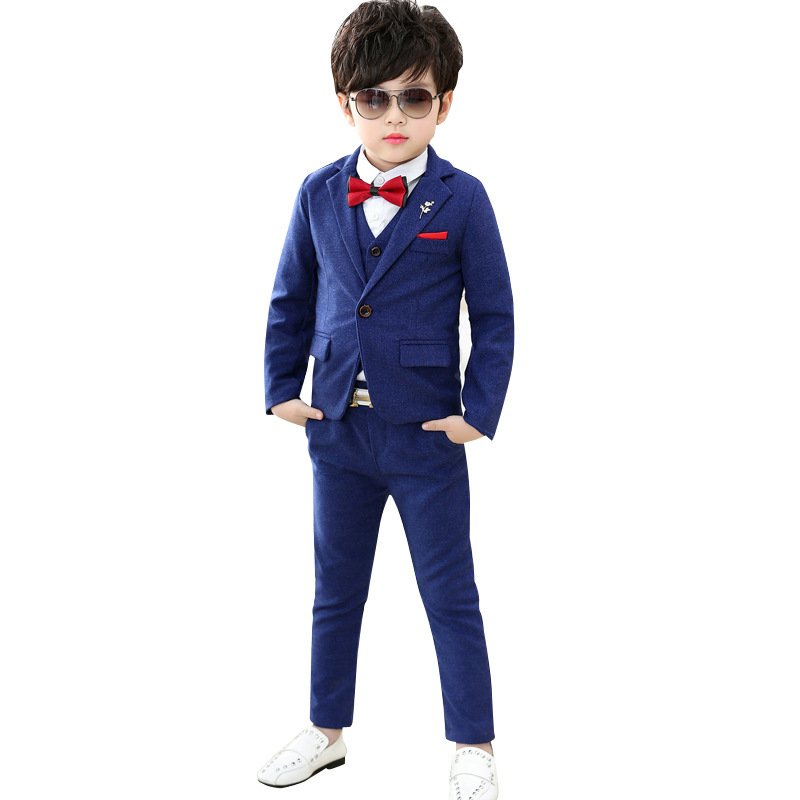 New Korean children's clothing for spring and autumn, small three-piece suits, - Image 2
