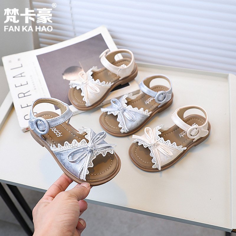 SHEIN niche design lace girls flat bow princess shoes 2025. - Image 7