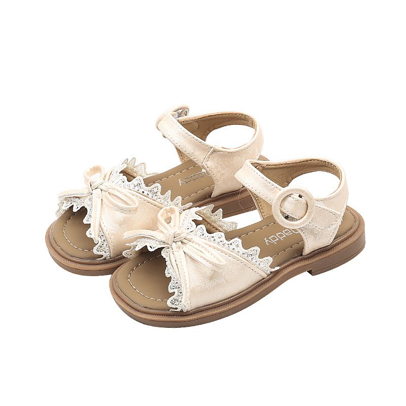 SHEIN niche design lace girls flat bow princess shoes 2025. - Image 6