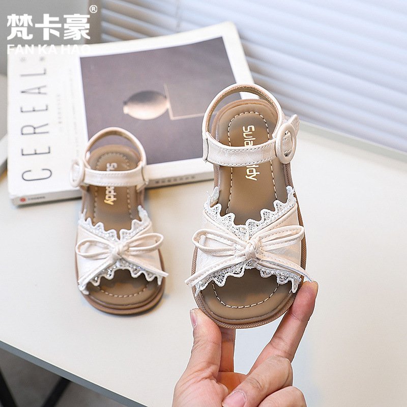 SHEIN niche design lace girls flat bow princess shoes 2025. - Image 5