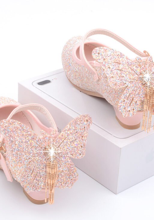 New Girls' High Heels, Princess Elsa Leather Shoes