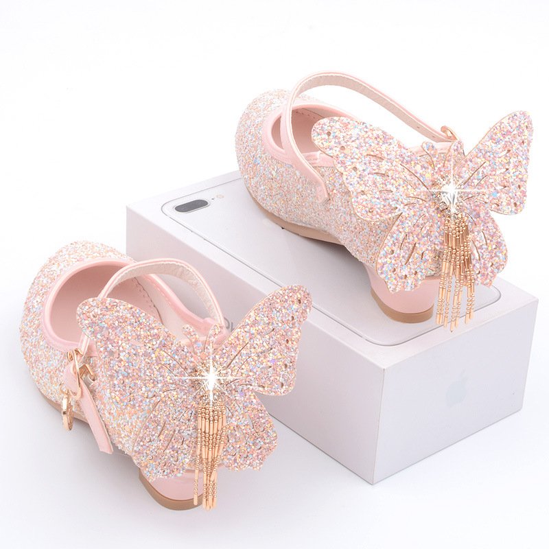 New Girls' High Heels, Princess Elsa Leather Shoes