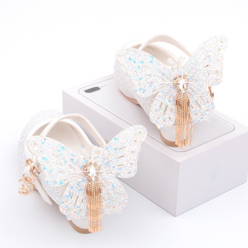New Girls' High Heels, Princess Elsa Leather Shoes - Image 2