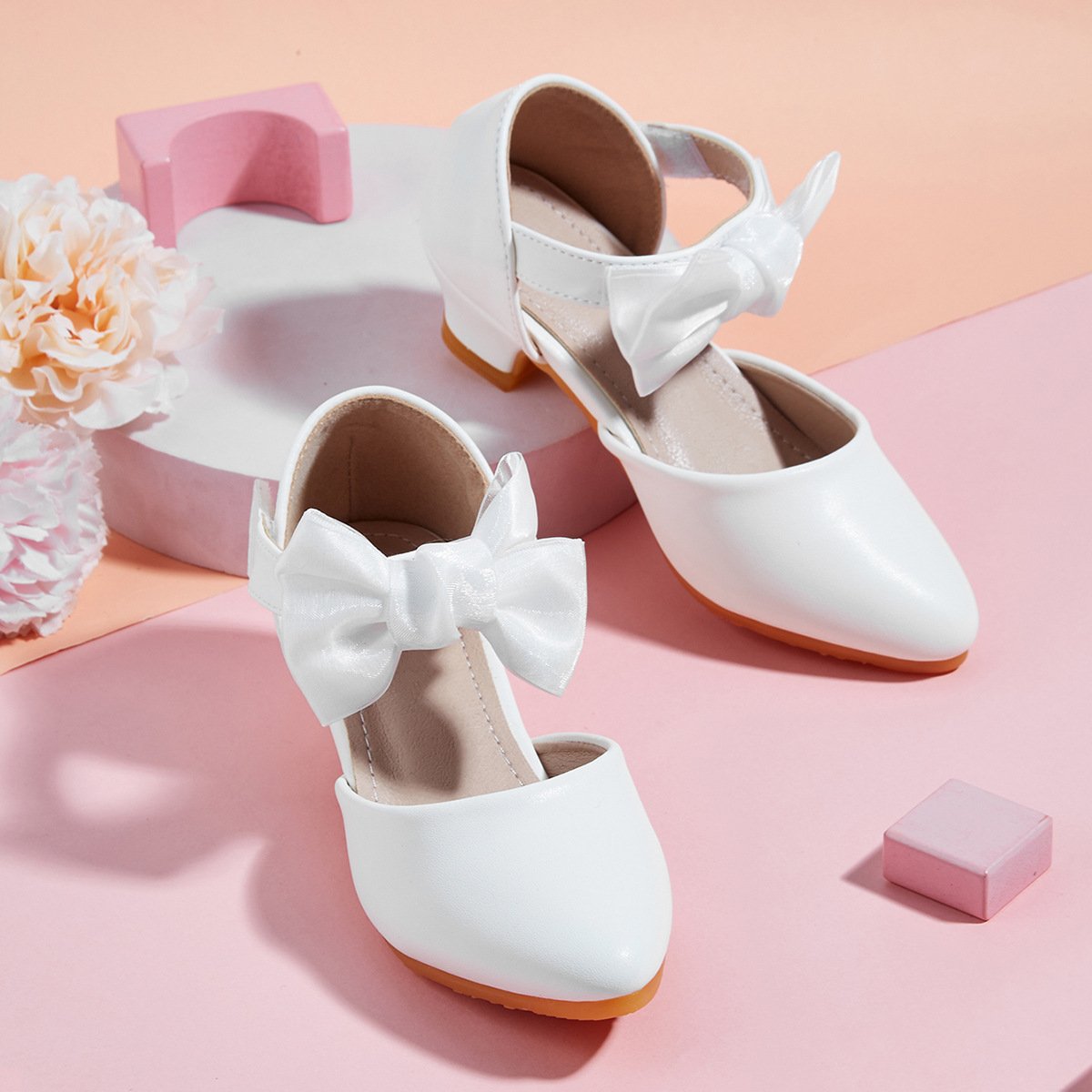 2025 Pointed Hollow High Heel Bow Princess Shoes. - Image 4